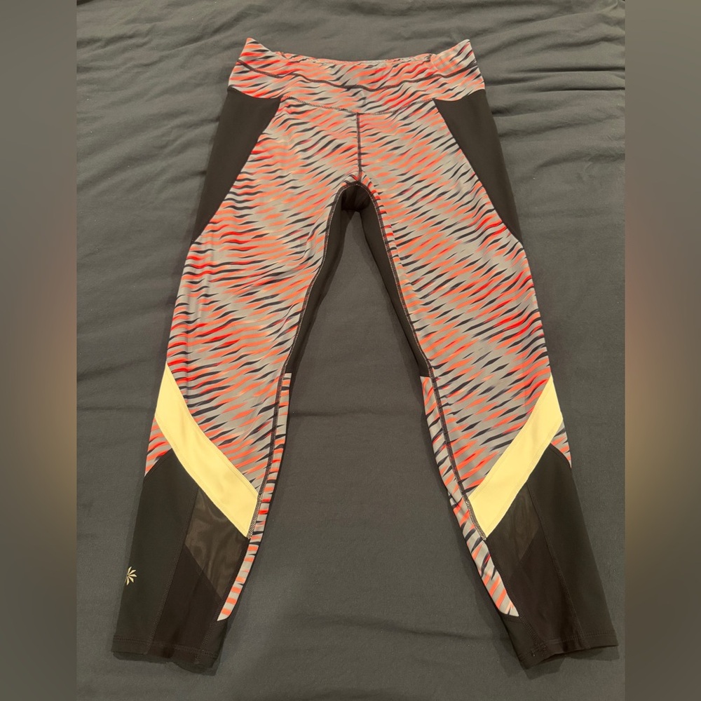 Athleta Red and Blue Patterned Leggings